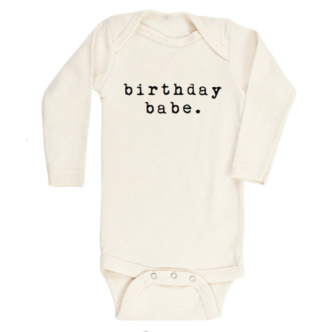 BIRTHDAY BABE LONG SLEEVE BODYSUIT - BLACK