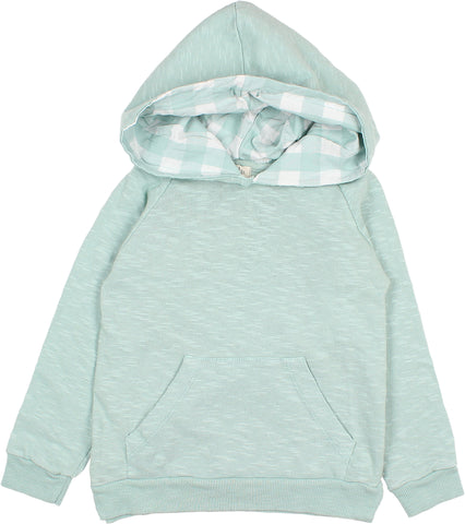 GINGHAM HOOD SWEATER